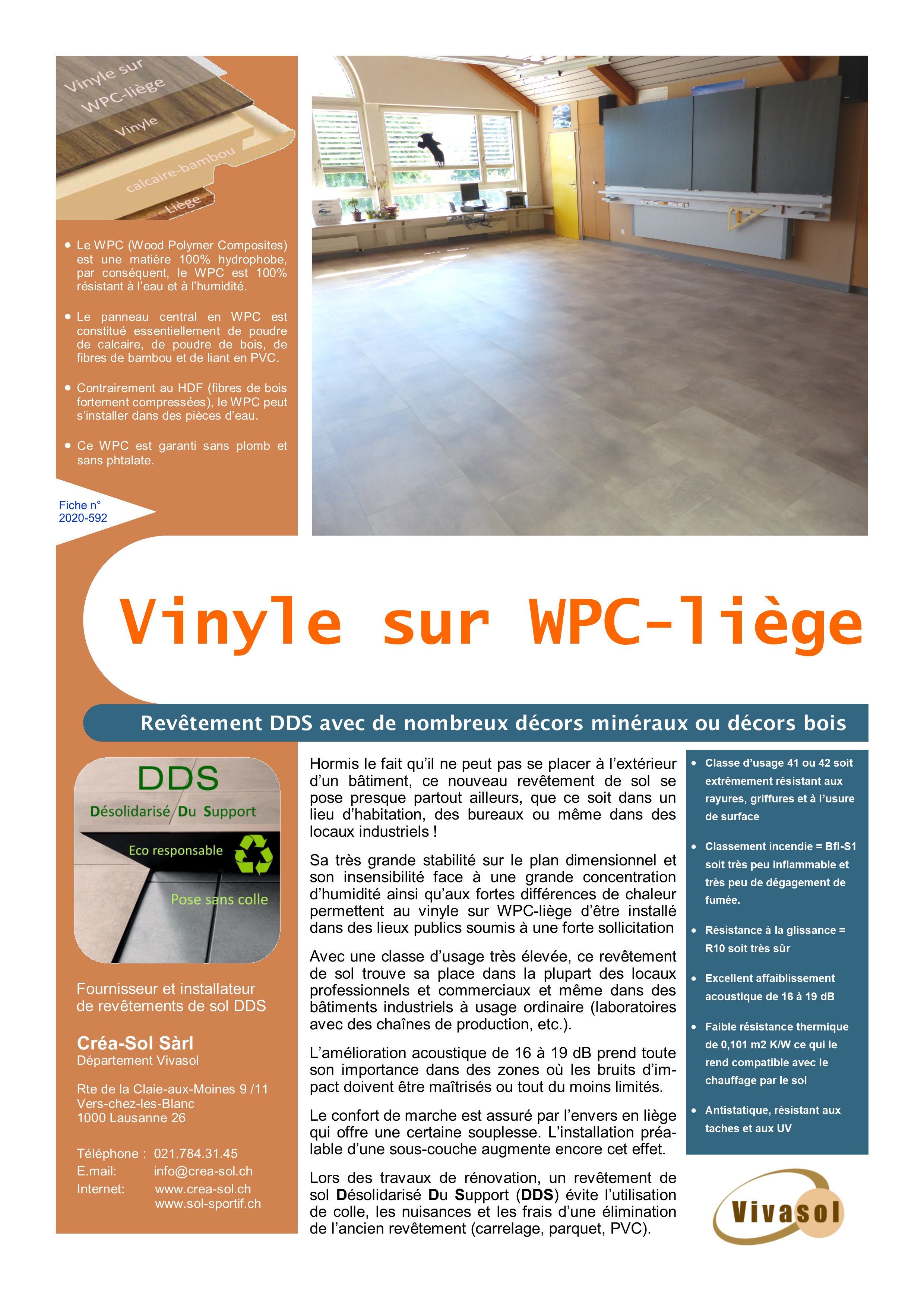 Créa-Sol Sàrl - Vinyle sur WPC-liège Créa-Sol Sàrl - Vinyle sur WPC-liège